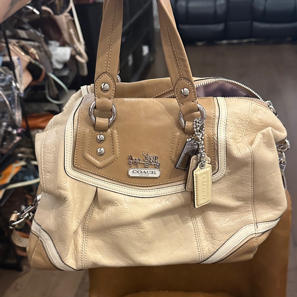 Coach Brown and Cream Satchel